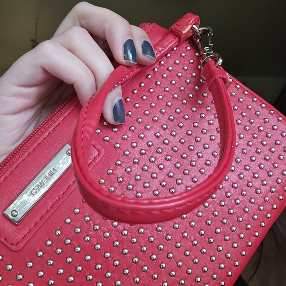 Nine West Red Studded Wristlet Clutch - Picture 3 of 9